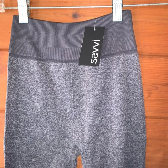 NWT Charcoal Gray Savvi Striped Legging S - Picture 3 of 10